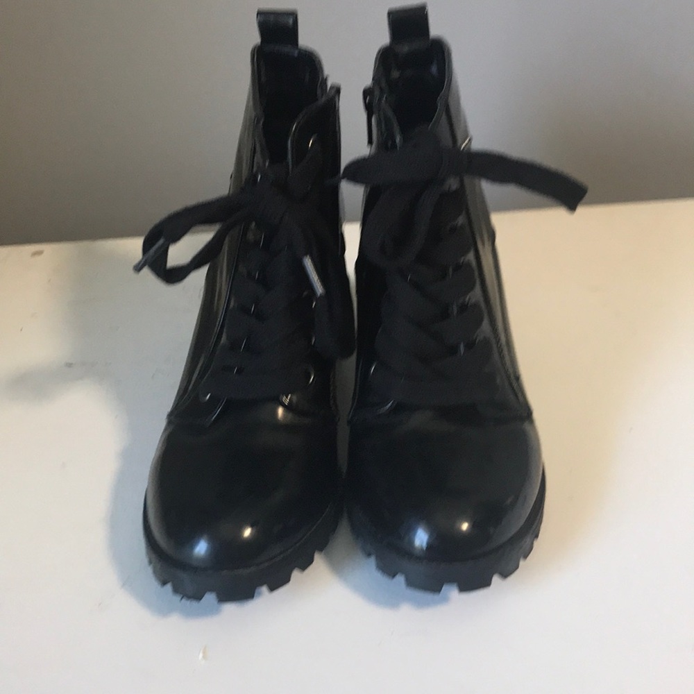 Black chunky booties